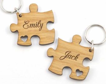 Personalised Wedding Anniversary Celebration Gift Jigsaw Keyrings FREE GIFT BAG Personalised Wedding Anniversary Celebration Gift Jigsaw Keyrings FREE GIFT BAG