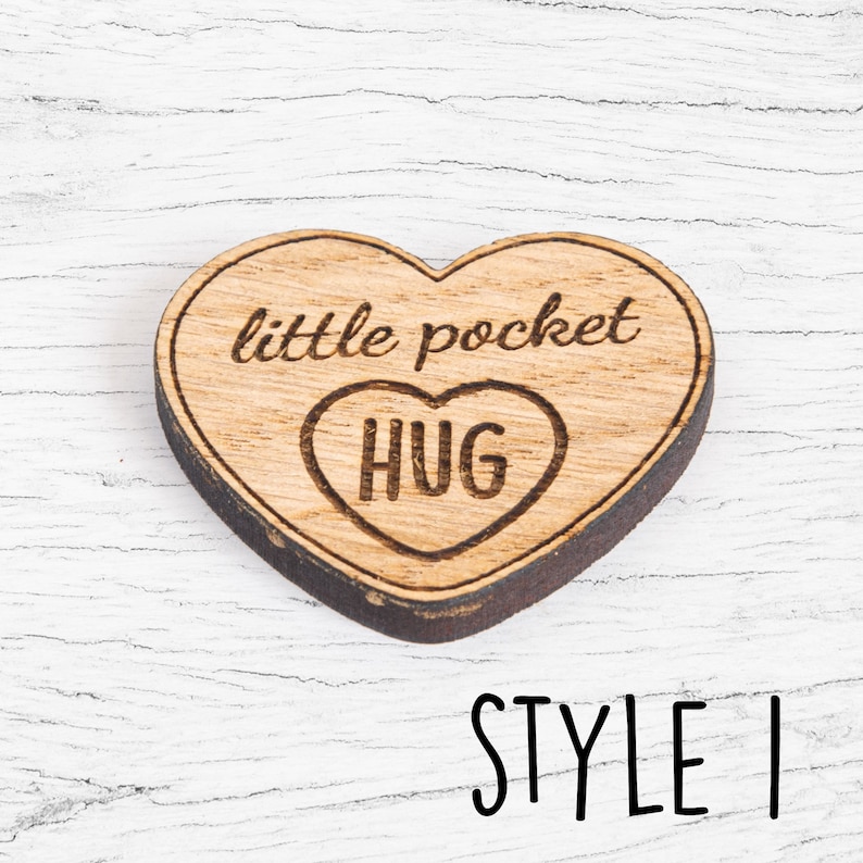Wooden Pocket Hug Token Gift Bulk Wholesale Little Heart Etsy