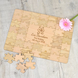 Libro de visitas personalizado con rompecabezas para baby shower: idea única de libro de visitas personalizado para la fiesta del nacimiento del bebé