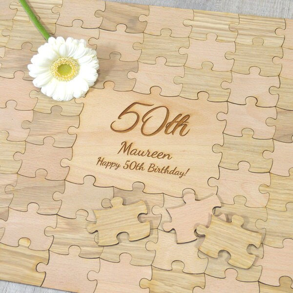 Personalized Birthday Party Jigsaw Puzzle Guestbook - Unique Personalised Guest Book Idea Keepsake Gift