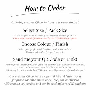 Bulk Metal QR Code Stickers - Adhesive Outdoor Sign Plaque - Made From Flexible Compound Material