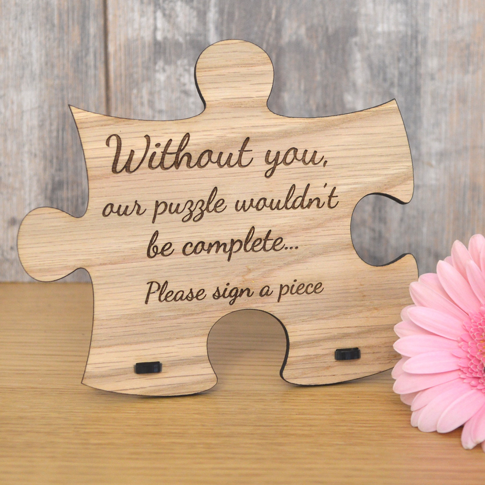 Jigsaw Puzzle Piece Shaped Personalised Oak Wooden Sign for Etsy