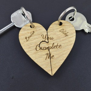 Personalised Best Friend Keyring Gift, Jigsaw Puzzle Piece Heart Shaped Keyrings Set, Unique Gift For Group of Friends, Best Friend Forever image 2