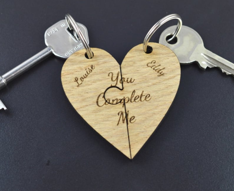 Personalised Best Friend Keyring Gift, Jigsaw Puzzle Piece Heart Shaped Keyrings Set, Unique Gift For Group of Friends, Best Friend Forever image 2