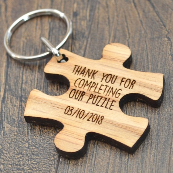 personalised metal jigsaw keyring
