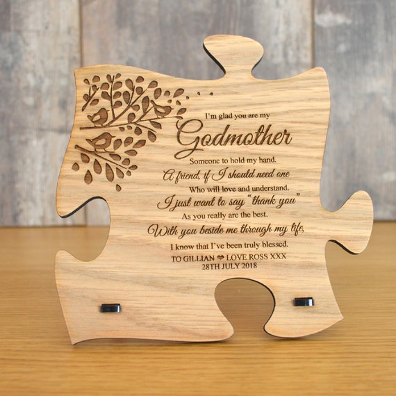 Plaque de puzzle en bois de cadeau de parrain unique, idée de cadeau de  parents de Dieu, signe de parrain, parrain de marraine personnalisé  personnalisé -  France