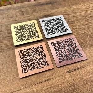 Bulk Metal QR Code Stickers - Adhesive Outdoor Sign Plaque - Made From Flexible Compound Material