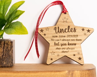 Uncles Are Like Stars, Christmas Gift For Uncle, Wooden Hanging Star Plaque Sign