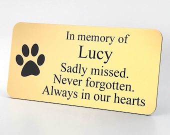 Placa conmemorativa de metal para perros en oro, latón, plata y cobre - Fabricada con material compuesto flexible
