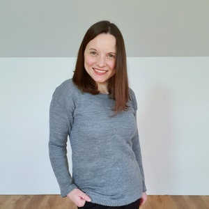 Alpaca Wool Grey Sweater – Soft & Cozy Knitted Wool Sweater for Women, Warm and Lightweight Knitwear, Knitted Wool Sweater, Elegant Knitwear
