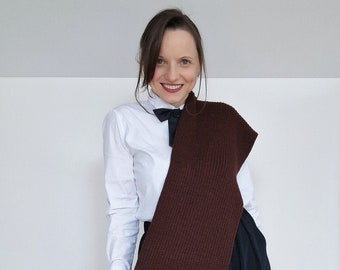 Eleganter brauner Merino-Wollschal - Warme und stilvolle Winterbekleidung, luxuriöses Accessoire, kuscheliger Winter-Merinoschal, perfekt für Herbst und Winter