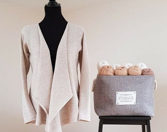 Women's beige cardigan, Alpaca cardigan, Wool cardigan, Women's beige tops, Beige cardigan, Women's knitted cardigan, Women's gift ideas