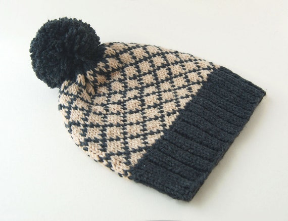 Dark Grey Knit Pompom Hate Holiday Gift for Her Christmas  display picture 3