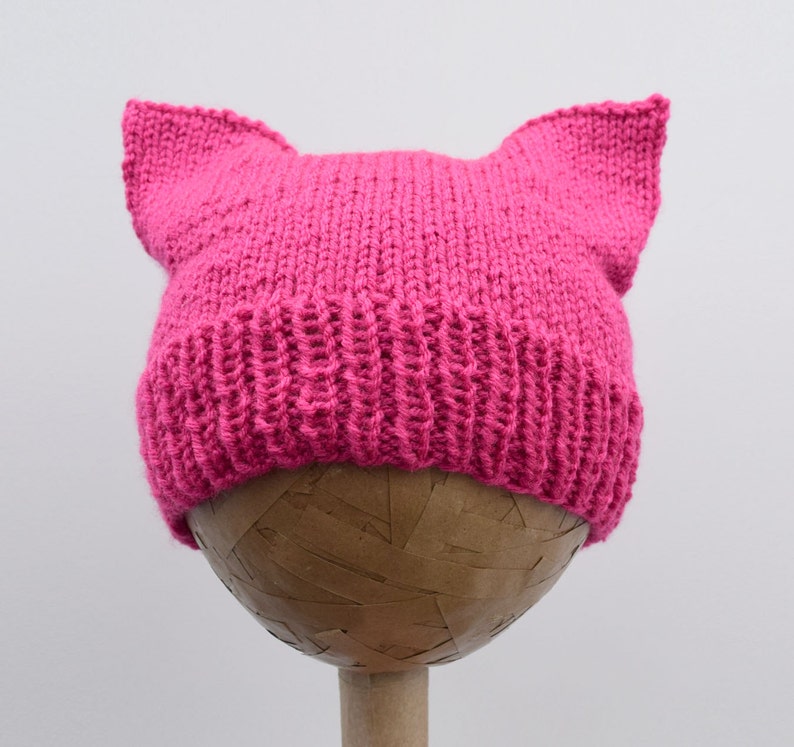 Pussyhat Pink Pussy Hat Adult Size Hot Pink Pussyhat Cat Etsy