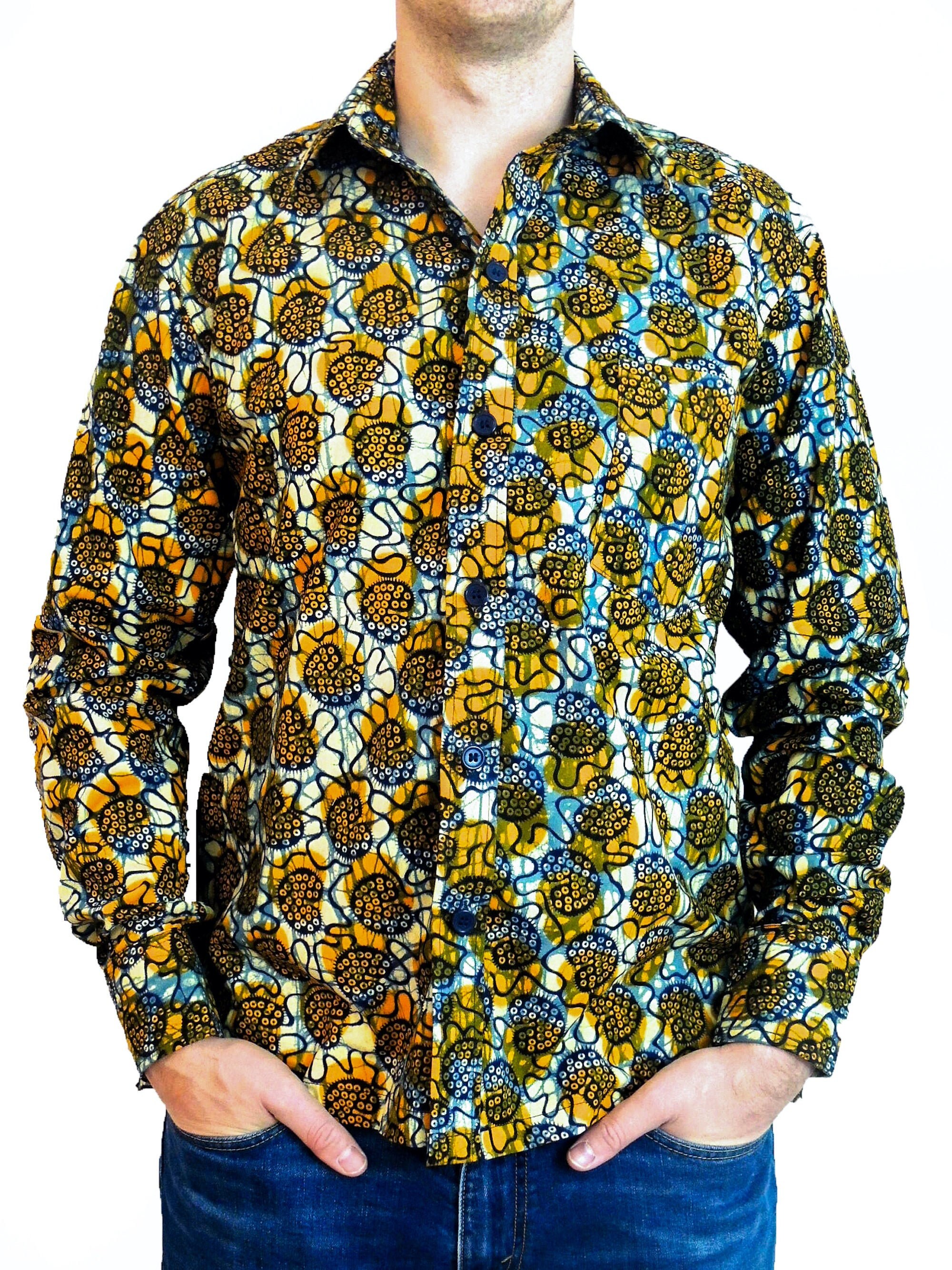 Men's african print shirts Clearance