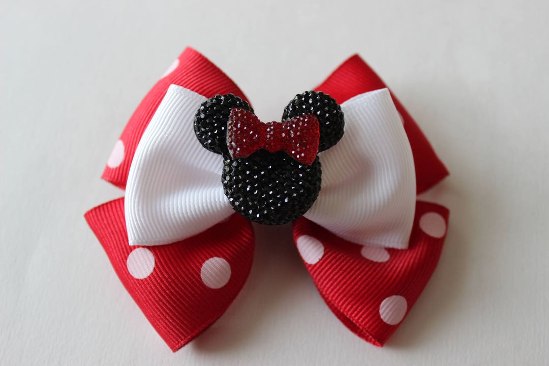 Minnie Mouse Red Inspired Bow - Etsy