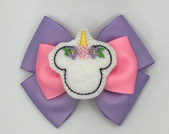 Magical Unicorn Minnie Mouse Inspired Boutique Bow