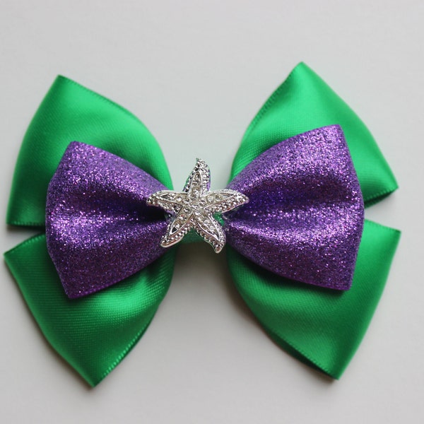 The Little Mermaid Ariel Inspired Starfish Boutique Bow