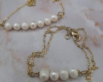 Pearl and Gold Chain Jewelry Set B