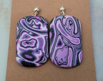 Purple Cow Abduction Earrings | Alien Polymer Clay Earrings