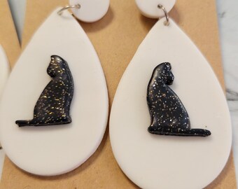 Black Cat Silhouette Earrings