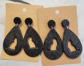 Black Cat Cut Out Earrings