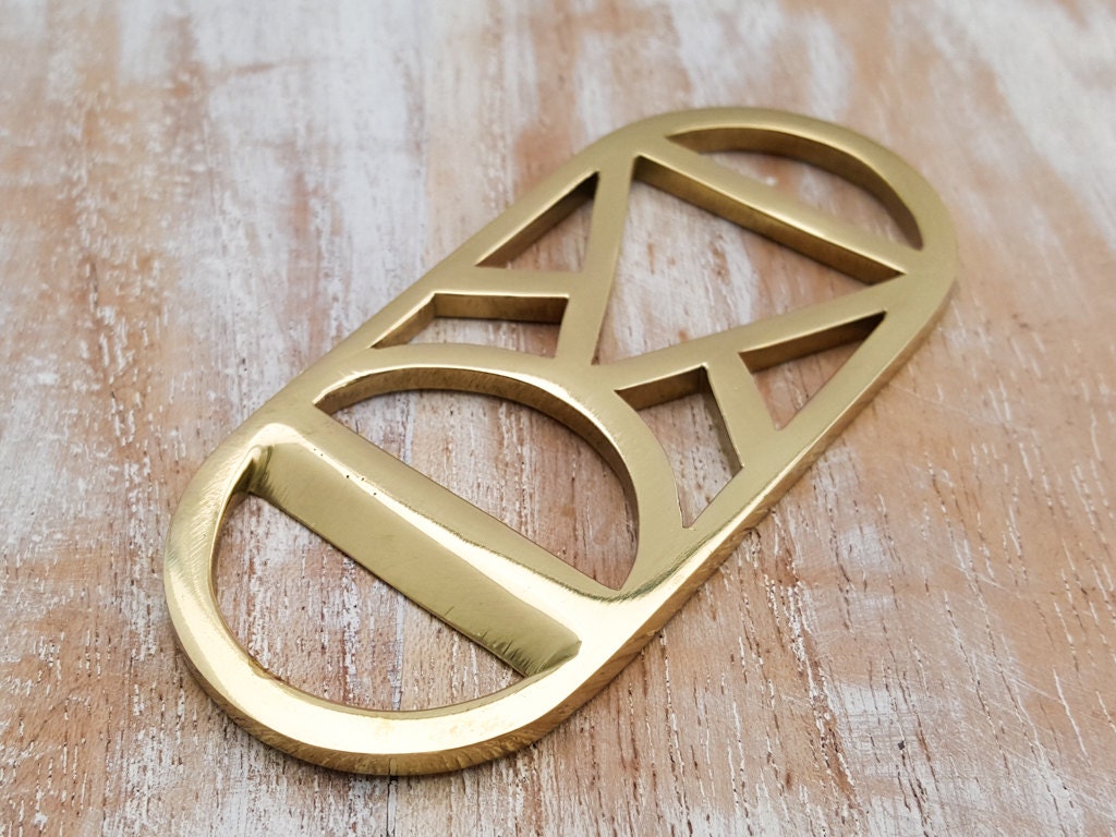 Fancy Brass Bottle Opener Gold Silver Color Rounded shape Etsy
