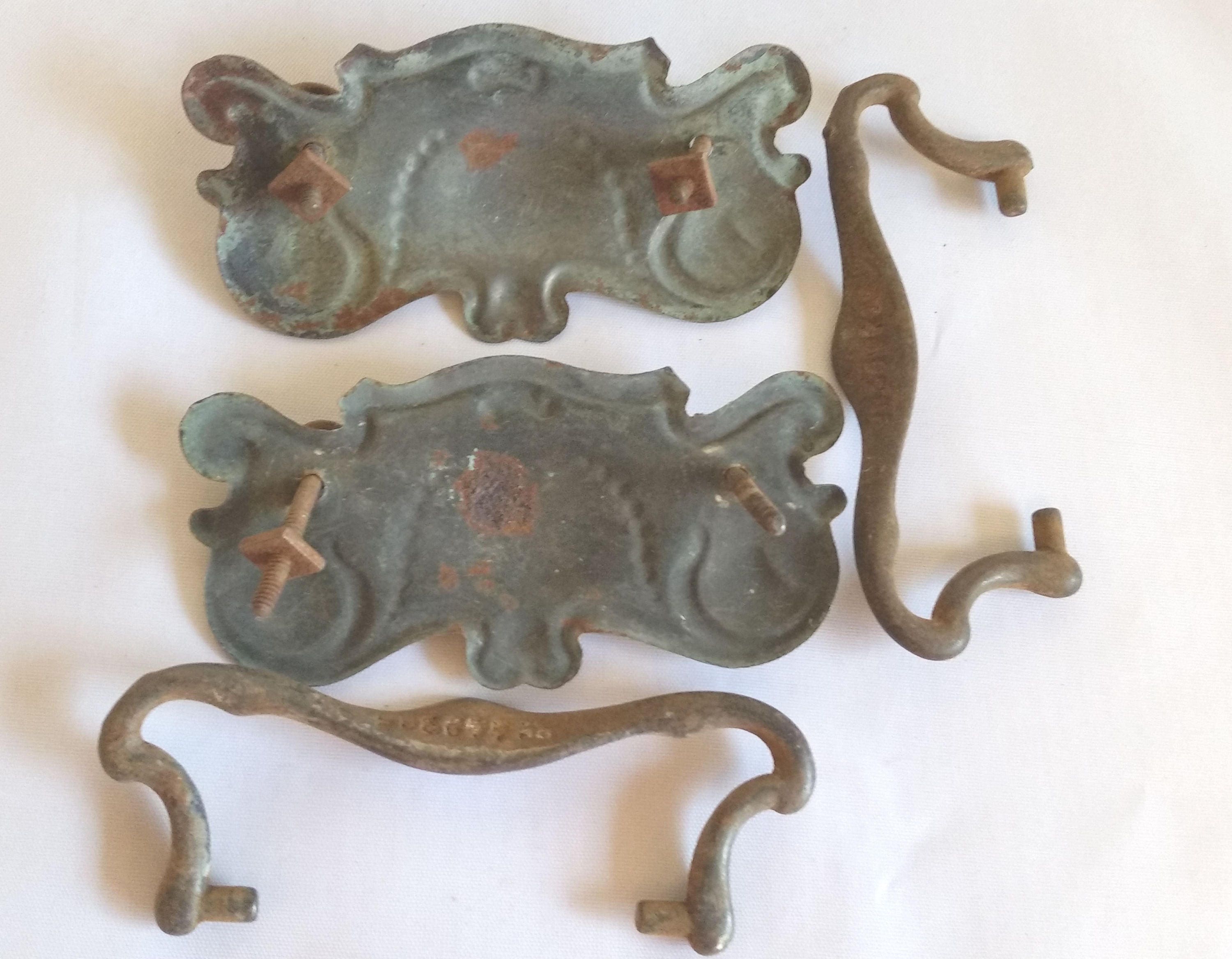 Pair Of Art Nouveau Pressed Steel Bail Pull Drawer Handles For