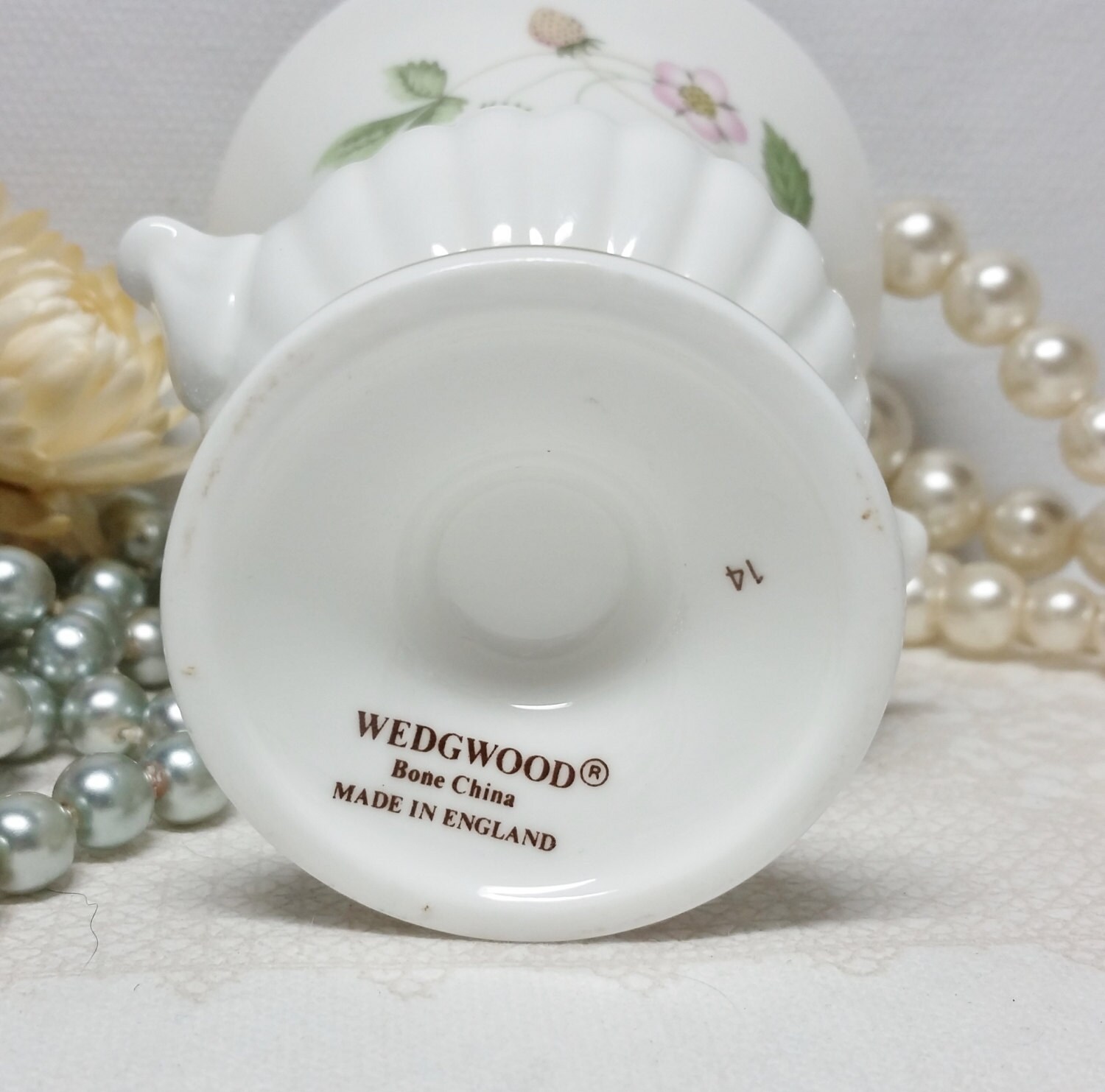 Wedgwood Wild Strawberry Vase Small Vintage Bone China Vase