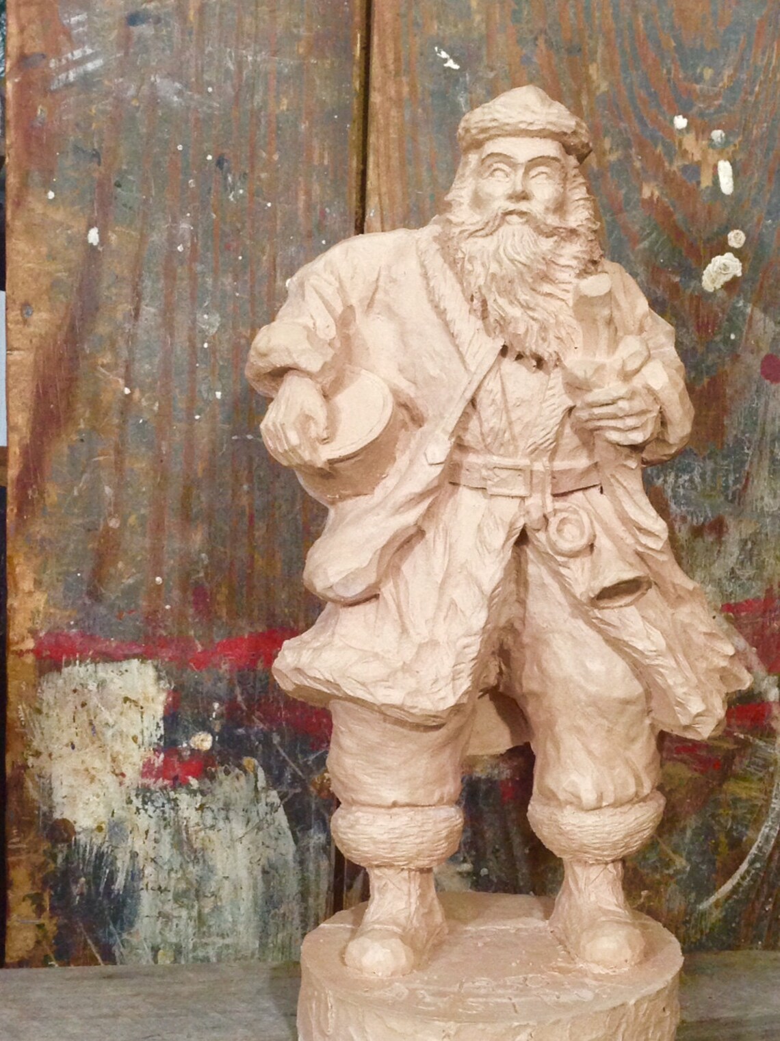 Vintage Carved Santa Figurine AMAZING Hand Hewn St. Nicholas | Etsy