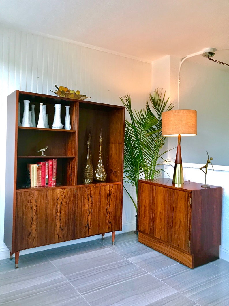 Danish Display Cabinet Scandinavian Rosewood Set By Poul Etsy