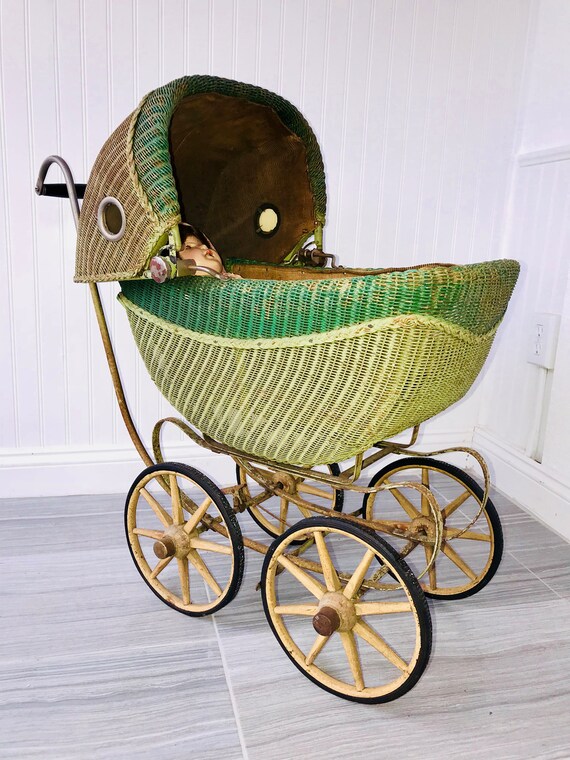 wicker doll carriage prices