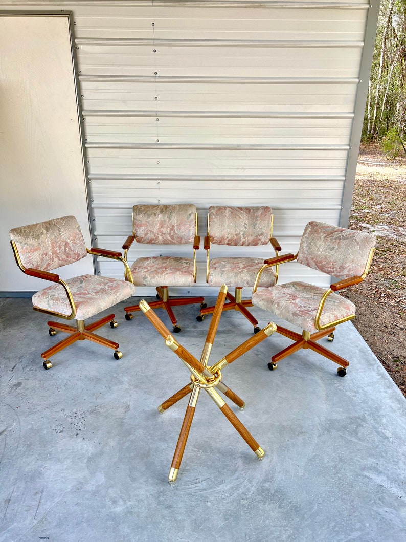 Vintage Chromcraft Dining Set Caster Chairs With Glass Top Mid Etsy UK