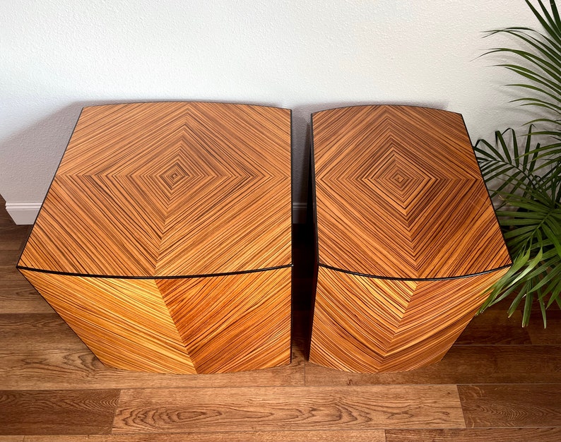 Mid Century William Switzer Zebrawood End Tables PAIR 2 Etsy