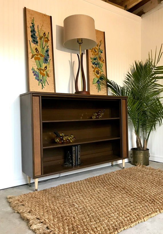 Danish Modern Narrow Console Tv Media Stand Mid Century Etsy