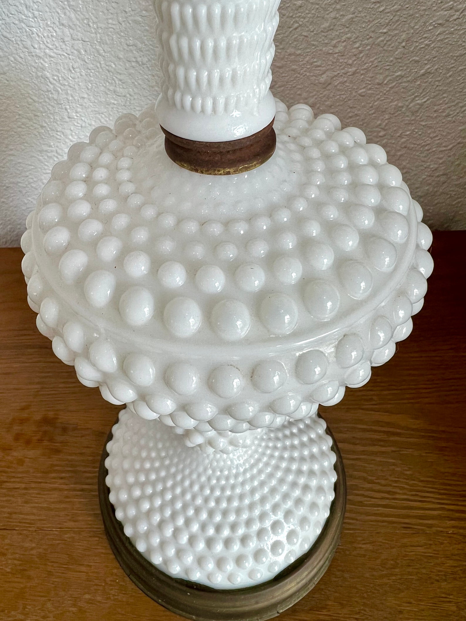 Vintage White Hobnail Lamp Milk Glass 28.5 Tall Knobby Etsy