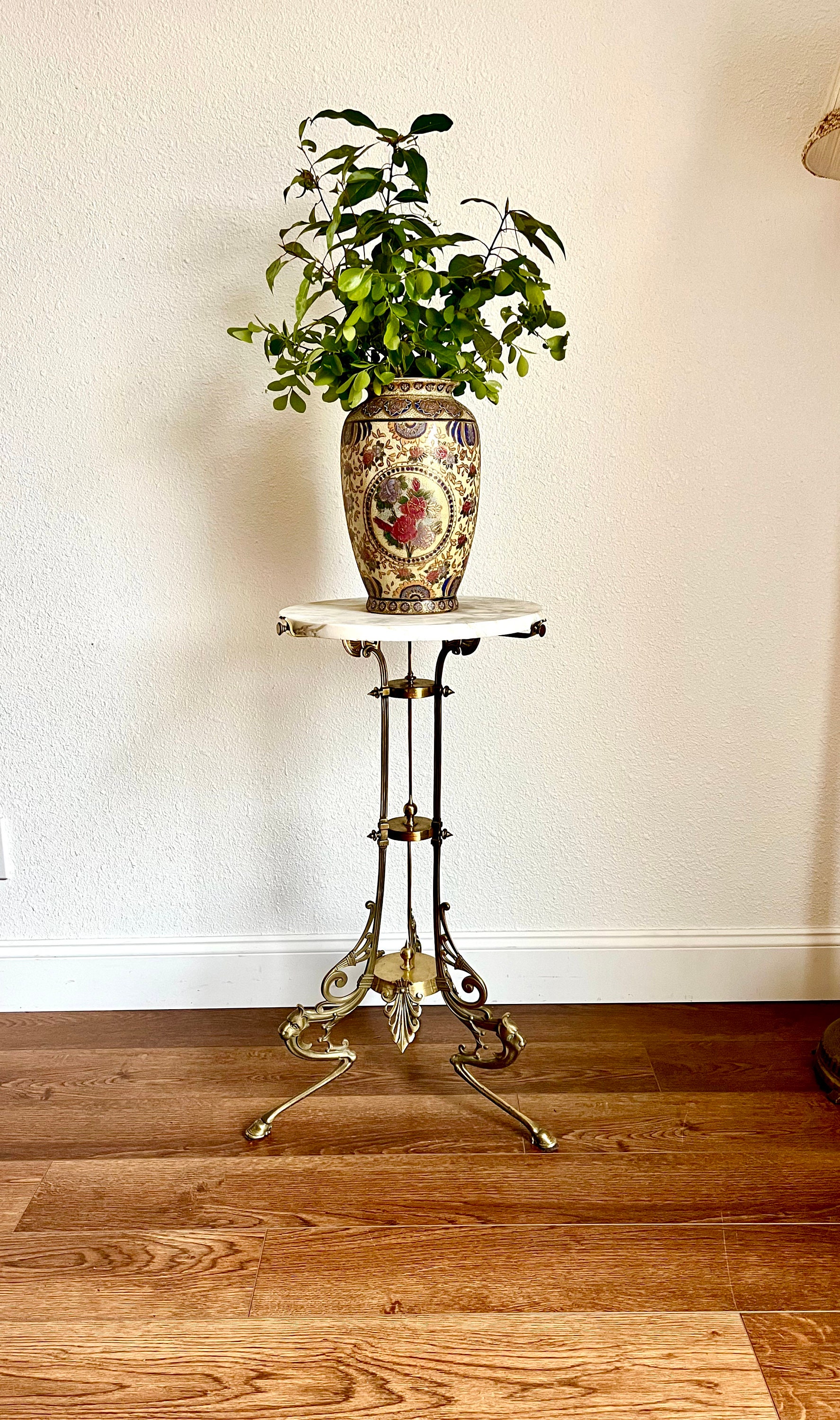 Antique Plant Stand, Marble Top Eastlake Plant Stand, Tall Stand for  Statues, Carved Floral Pattern, Indoor Plant Stand, Mixed Wood