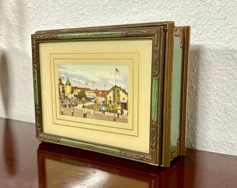 Giltwood Art Deco Trinket Box; 1933 Chicago Worlds Fair Souvenir