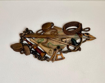 Vintage Nautical Pirate Treasure Map Wall Hanging