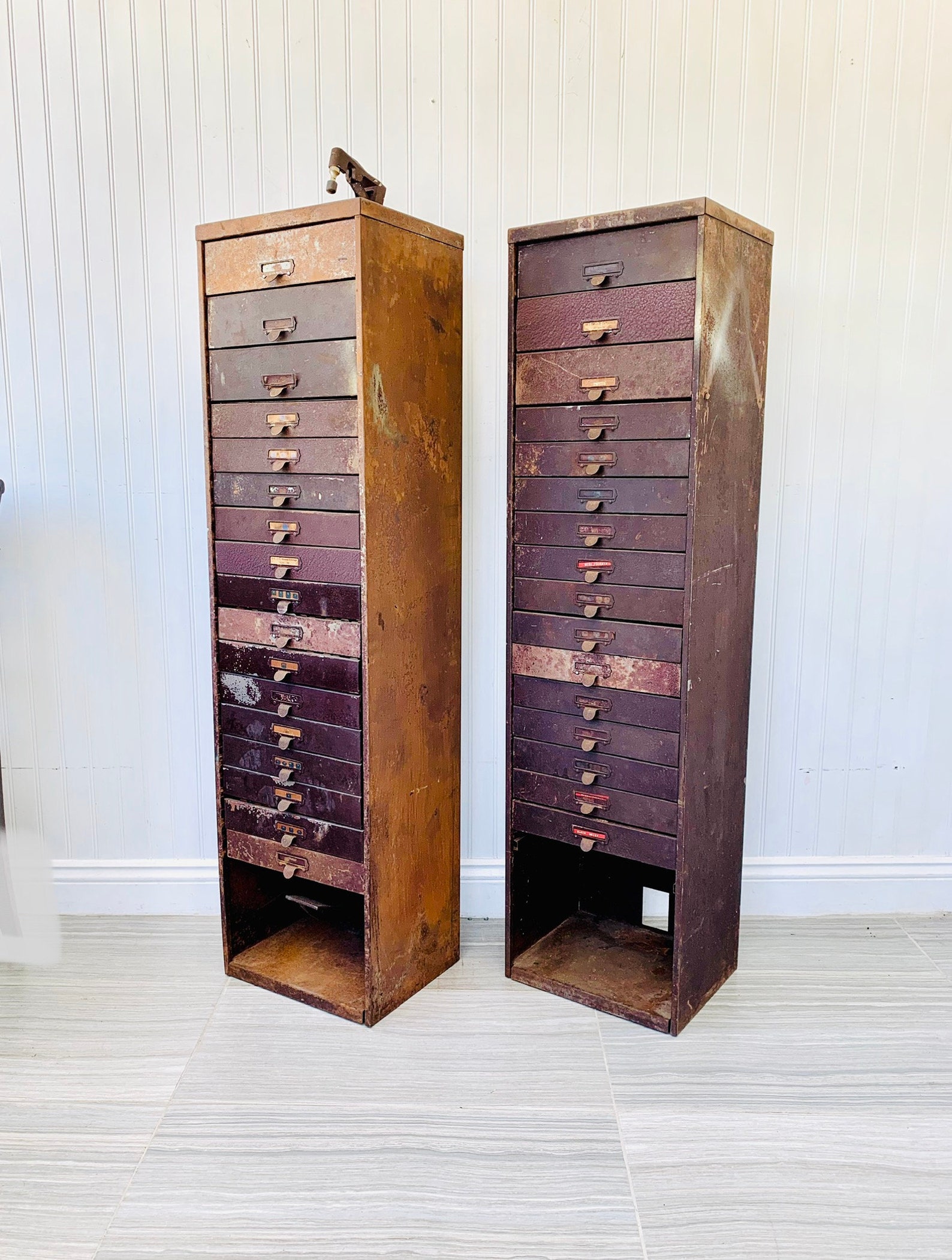 2 Industrial Watchmaker 47.5 Tall Pair Metal Flat Etsy