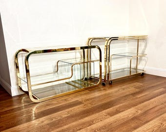 ON HOLD! Do not Buy! Milo Baughman for DIA Modular Bar Cart and Shelving Unit, Brass & Glass