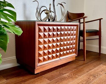 De Coene Freres Brutalist Cabinet, Mid Century Geometric Design, 1970s