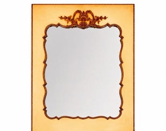 Antique Friedman Brothers French Regency Panel Mirror circa 1922, XL 50” x 39.5”