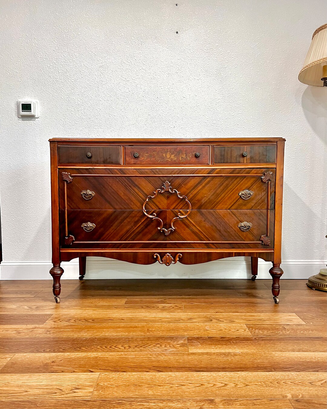 Antique Art Nouveau Dresser 50 Wide Mahogany & Satinwood Etsy