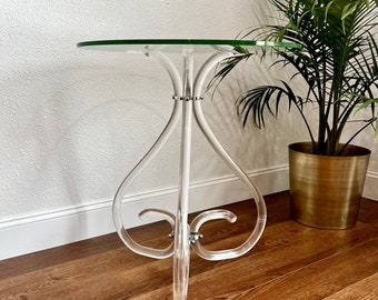 Art Deco Lucite & Glass Table Round 1940s Grosfeld House