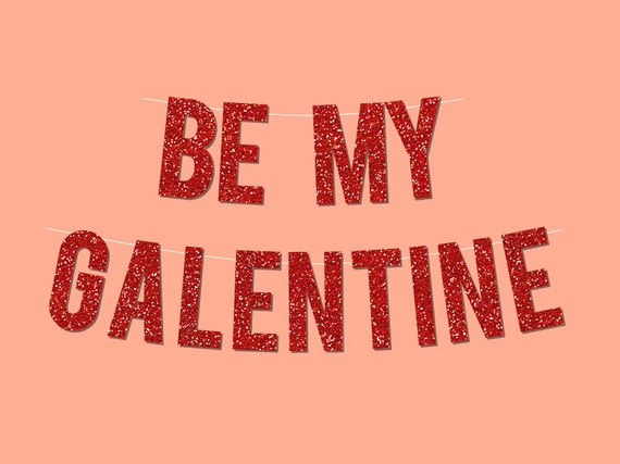 Red Sparkly Be My Galentine Valentine S Day Etsy