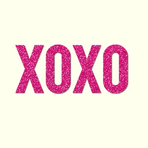 XOXO Pink Sparkly Valentine's Day Banner Digital Printable Instant Download image 2