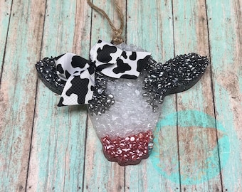 Cow Print Bow Car Freshie: Handmade Aroma Bead Car Freshener
