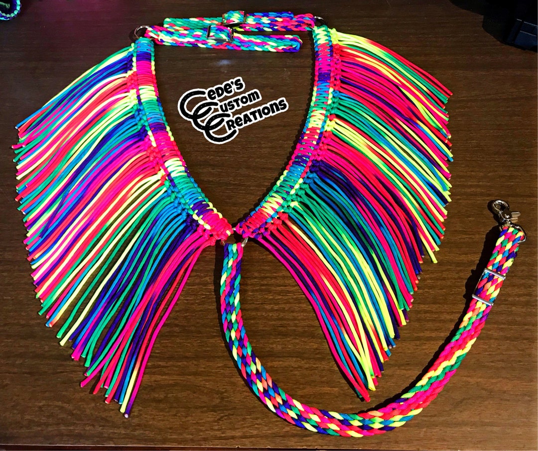 Fringe Breast Collar and Round Roping Reins Set Etsy