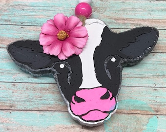Cute Cow Car Freshie,Custom Made Freshie,Western Car Freshie,Handmade Gift,Car Freshener,CAR Accessories,Fluffy Cow Freshie,Gift for Her